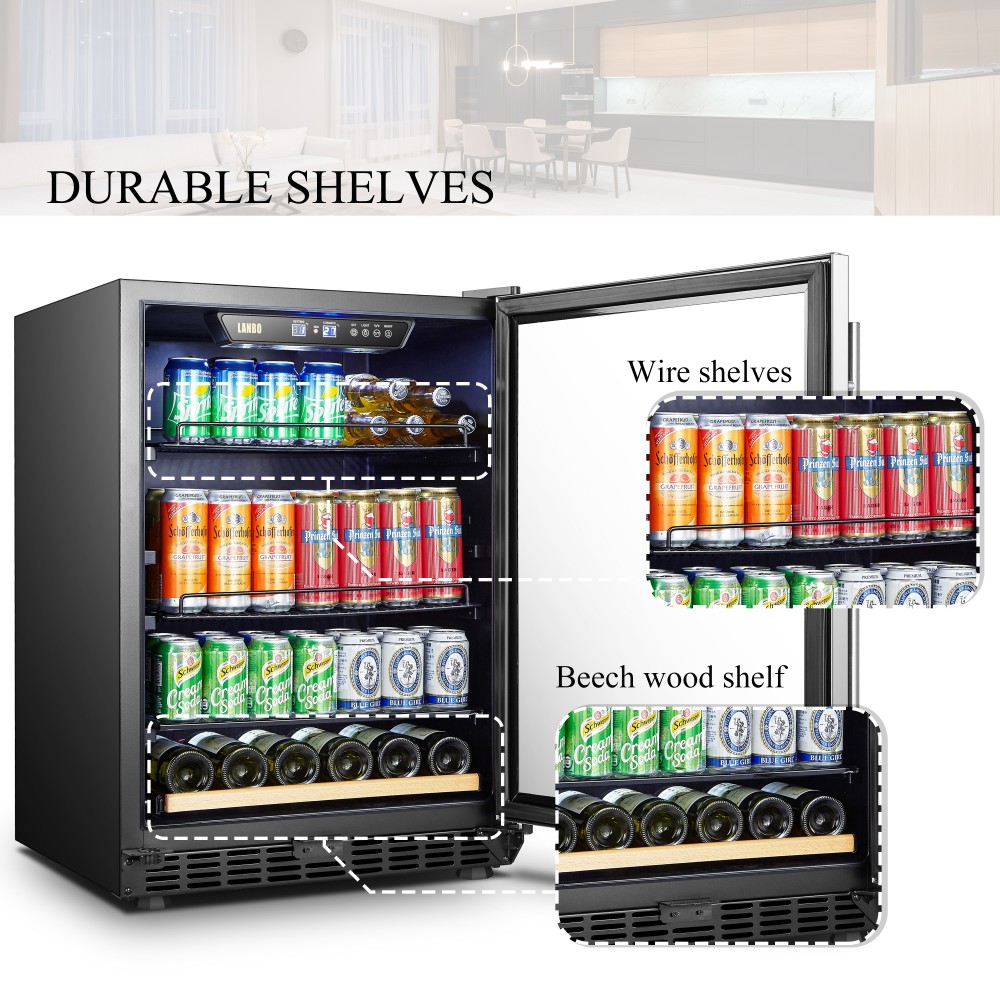 LANBO Beverage Cooler Refrigerator, 110 Cans DOE Certificated Builtin